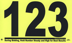 Pre-Numbered Neon Yellow Auction VUE Bid Cards
