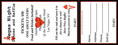 Ace of Hearts Full Color Raffle Ticket