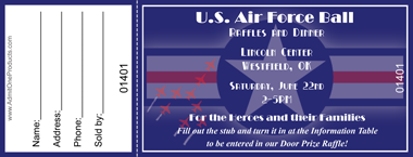 Air Force Full Color Raffle Ticket