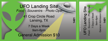 Alien Abduction Full Color Ticket