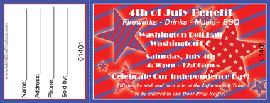 American Stars Full Color Raffle Ticket