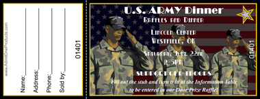 Army Salute Full Color Raffle Ticket