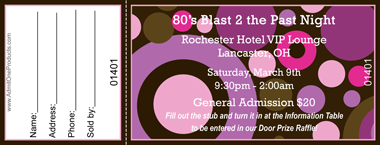 Assorted Circles Full Color Raffle Ticket
