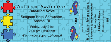 Autism Awareness Full Color Ticket