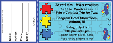 Autism Awareness Full Color Raffle Ticket