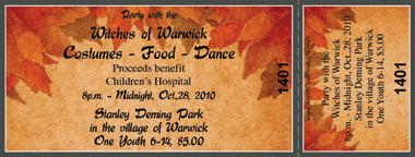Autumn Medium Full Color Ticket with Text
