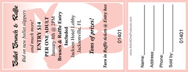 Ballerina Full Color Raffle Ticket