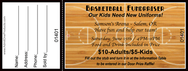 Basketball Court Full Color Raffle Ticket