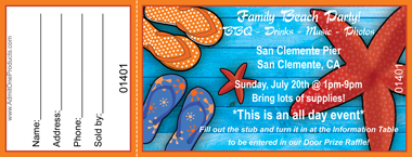 Beach Boardwalk Full Color Raffle Ticket