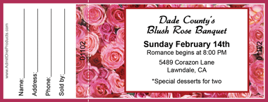 Bed of Roses Full Color Raffle Ticket with Text