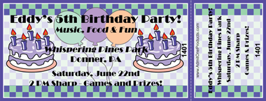 Blue Birthday Full Color Ticket