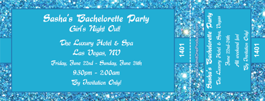 Blue Glitter Full Color Ticket