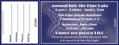Blue Whales Full Color Raffle Ticket