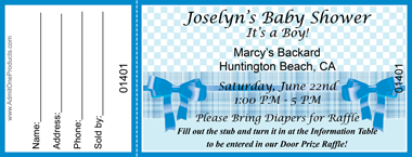 Blue Wrapping Full Color Raffle Ticket