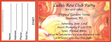 Bouquet of Roses Full Color Raffle Ticket