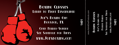 Boxing Gloves Full Color Ticket