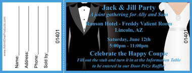 Bride and Groom Full Color Raffle Ticket