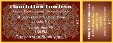 Brown Stained Glass Full Color Ticket
