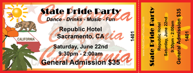 California Full Color Ticket