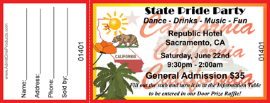 California Full Color Raffle Ticket