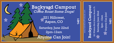 Camping Under the Stars Full Color Ticket