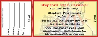 Carnival Rides Full Color Raffle Ticket