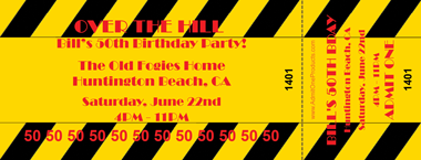 Caution Tape Full Color Ticket