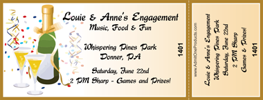Champagne Celebration Full Color Ticket