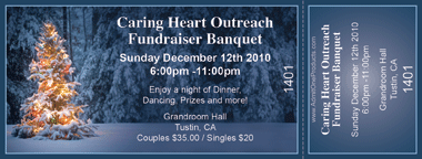 Christmas Forest Full Color Ticket with Text