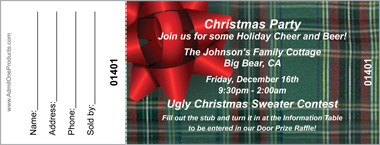 Christmas Present Full Color Raffle Ticket