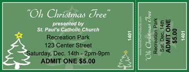 Christmas Trees Full Color Ticket with Text