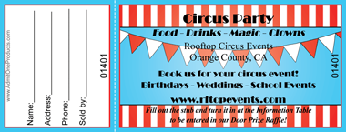 Circus Flags Full Color Raffle Ticket