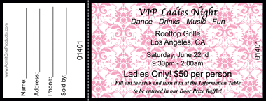 Classy Pink Full Color Raffle Ticket