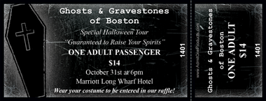 Halloween Coffin Full Color Ticket