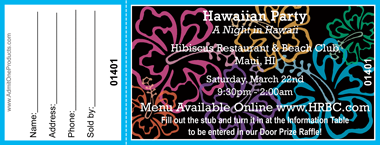 Colorful Hibiscus Full Color Raffle Ticket