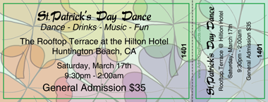 Colorful Shamrocks Full Color Ticket