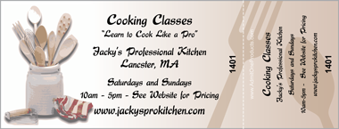 Cooking Utensils Full Color Ticket