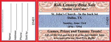 Country Denim Full Color Raffle Ticket