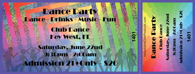 Dance Party Full Color Ticket