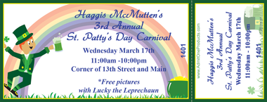 St. Patrick&#039;s Day Dancing Leprechaun Full Color Ticket