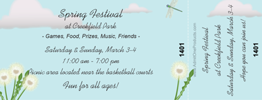 Dandelions Full Color Ticket