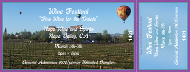 Day at the Vineyard Full Color Ticket