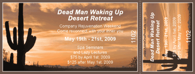 Desert Sunset Full Color Ticket with Text