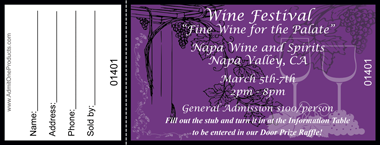 Detailed Wine Setting Full Color Raffle Ticket