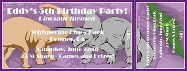 Dinosaurs Full Color Ticket