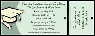 Diploma and Hat Full Color Ticket