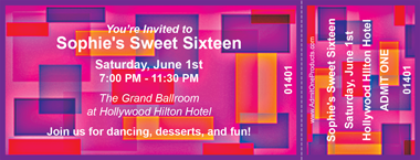 Pink Disco Full Color Ticket
