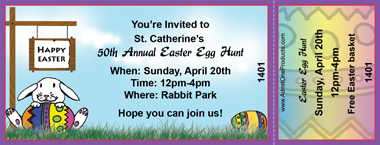 Easter Bunny Full Color Ticket