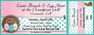 Easter Polka Dots Full Color Ticket