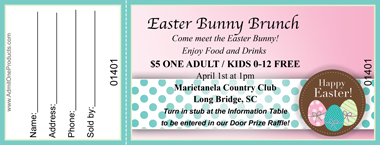 Easter Polka Dots Full Color Raffle Ticket